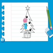 فيديوهات تعليم كيفيّة الرّسم - كيفيّة رسم شجرة الميلاد